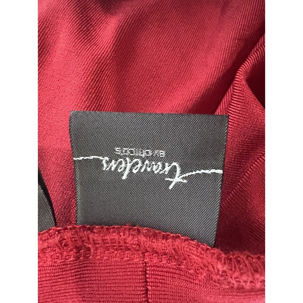Chicos Travelers Open Front Cardigan Womens Size M Red‎ Ruffle  Feminine - Picture 6 of 8